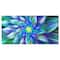 Designart - Huge Light Blue Fractal Flower - Floral Canvas Art Print